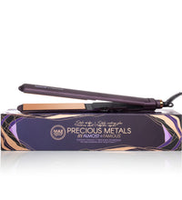 Almost Famous 1" MaxLength Flat Iron with Rose Gold Titanium Plates Side view of Twilight color with box