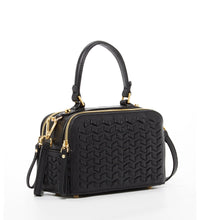 Kayla Woven Leather Bag Black