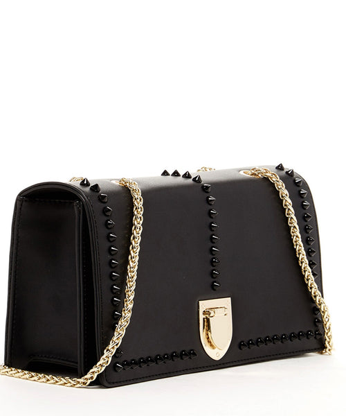 Josie Black Leather Chain Bag