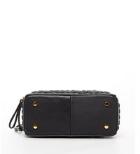 Kayla Woven Leather Bag Black