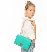 Josie Green Leather Bag With Chain Strap