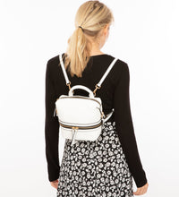  White Leather Backpack Purse