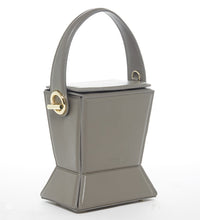 Amber Leather Bucket Bag Gray
