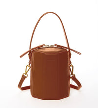Harper Amber Brown Leather Bucket Bag