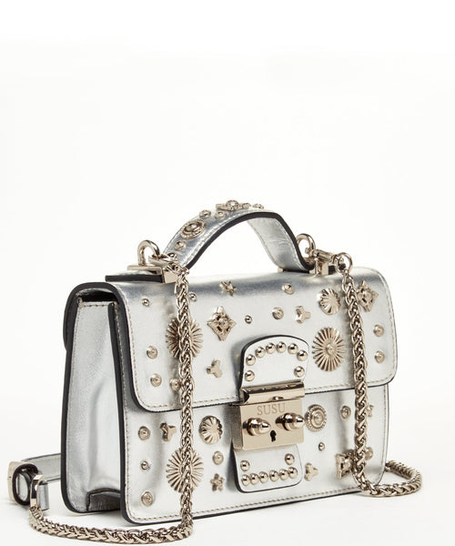 The Hollywood Leather Crossbody Bag Silver