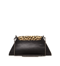 Angelica Black Leopard Clutch Bag