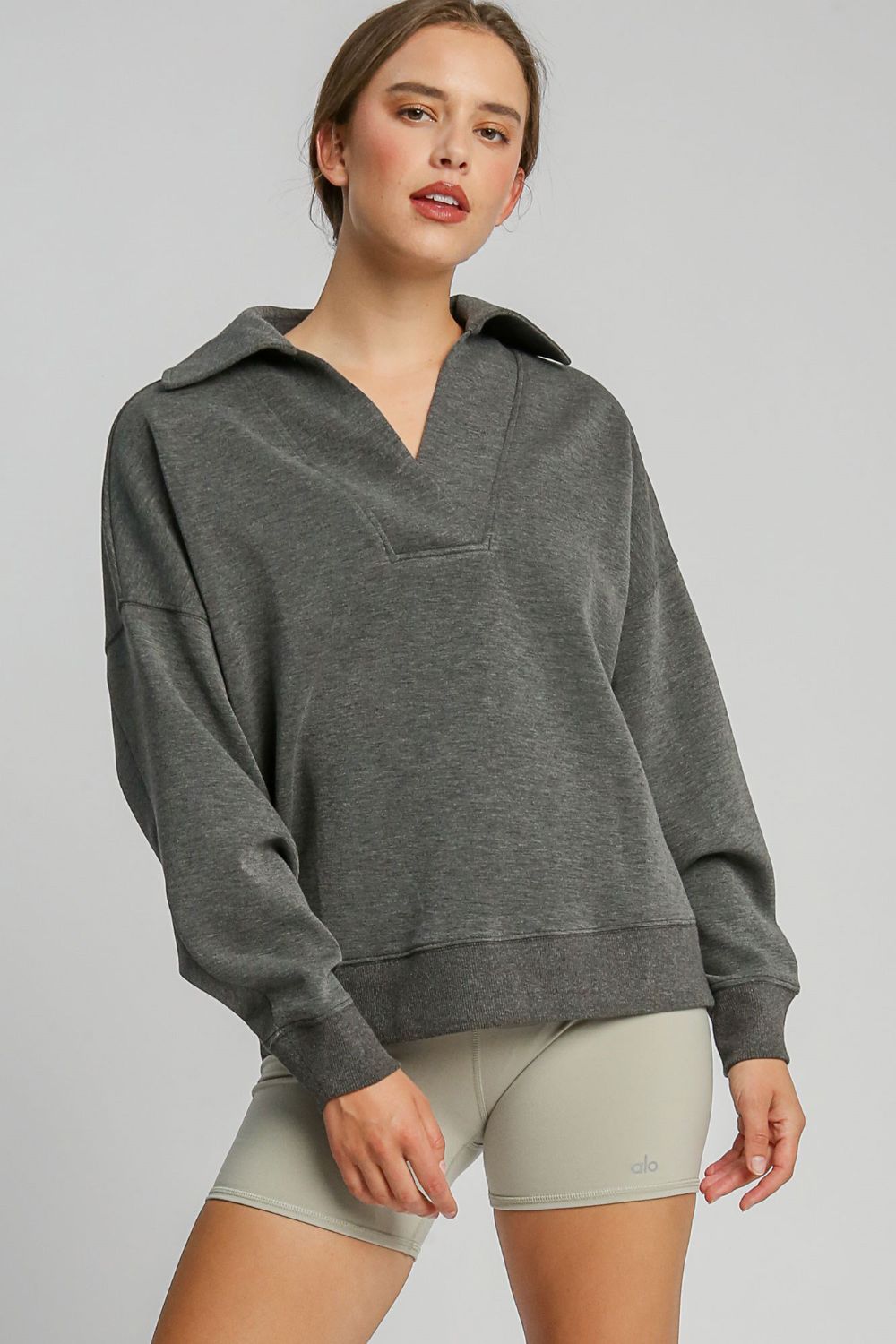 Modern Sweatshirt Trends: The Johnny Collar Dropped Shoulder Sweatshirt