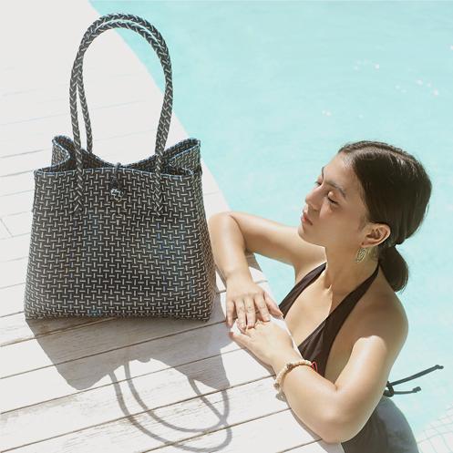 Beach Lake Pool Bag made from Recycled Plastics in  Navy