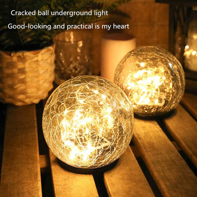 Cracked Glass Ball Warm Lights