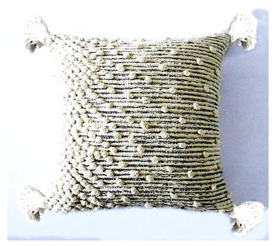 Cozy & Chic Beige Woven Throw Pillow Cover 20" X 20" with Insert