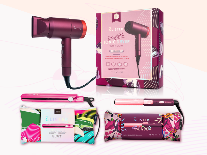 Hair Essentials Travel Trio, blow dryer, mini curler & mini flat iron