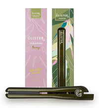 Glister 1.25 inch flat Iron with Tourmaline Gemstone infusion with packaging and green flat iorn