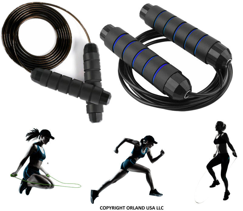 foam grip jump rope with a lady illustrating use