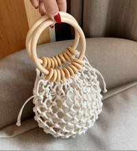 Summer Crochet Bag With Ratten Ring Handle