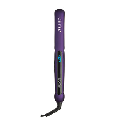 Purple flat iron with digital display up to 450 degrees