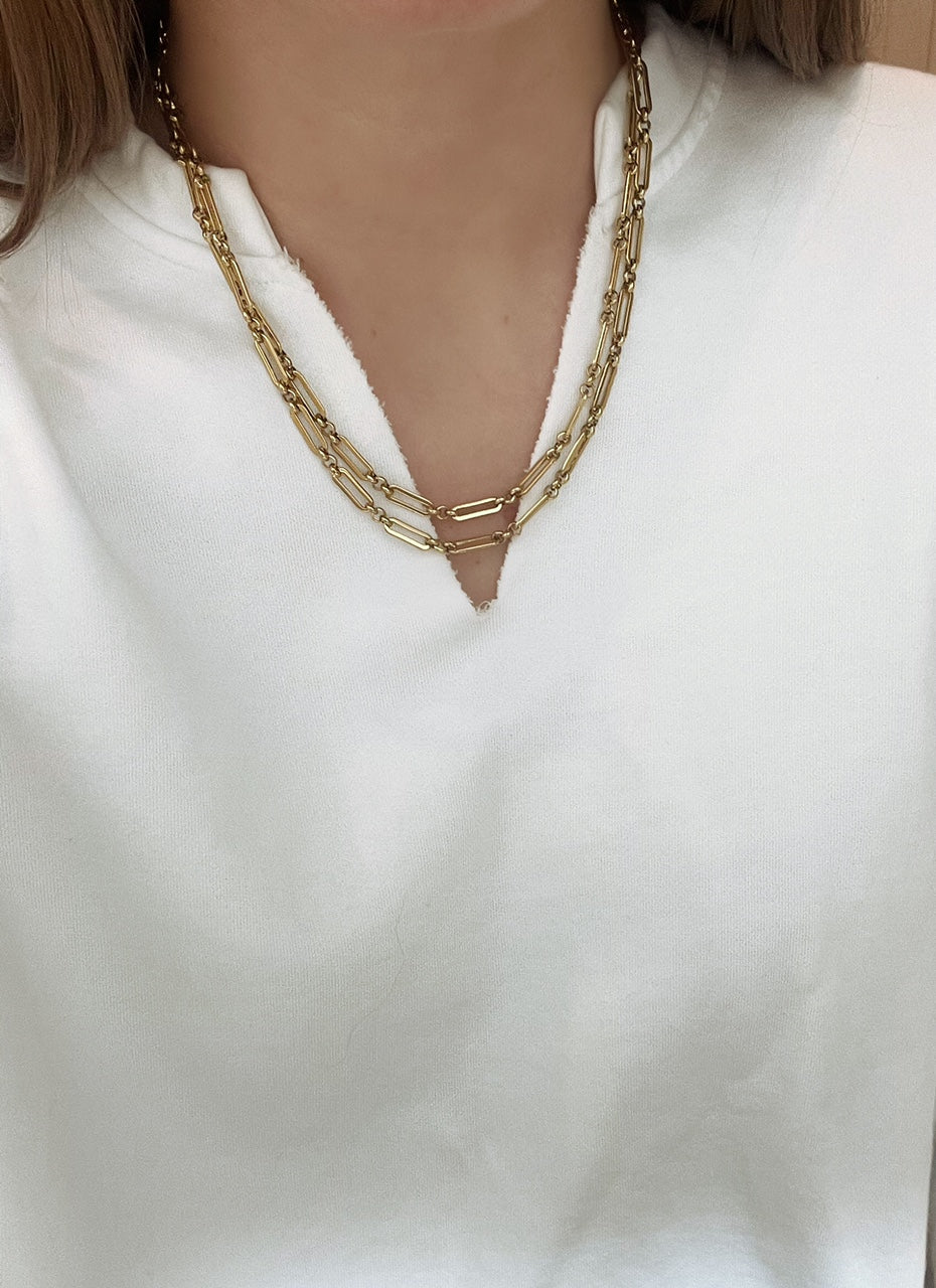 Long Paper Clip Necklace