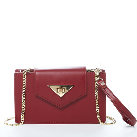 Mary Small Crossbody Leather Wristlet Burgundy