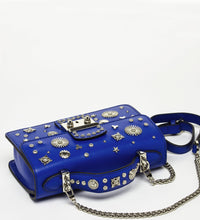 The Hollywood Studded Leather Crossbody Bag Cobalt Blue