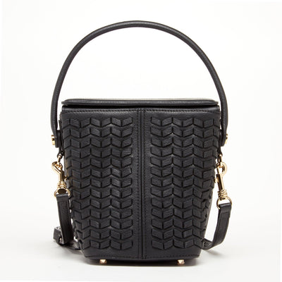 Anna Woven Leather Bag Black