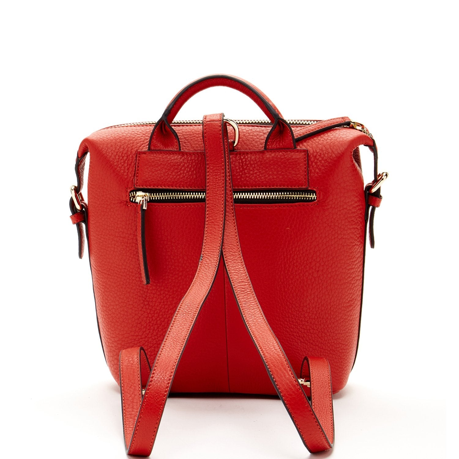 Ashley Red Leather Backpack Purse