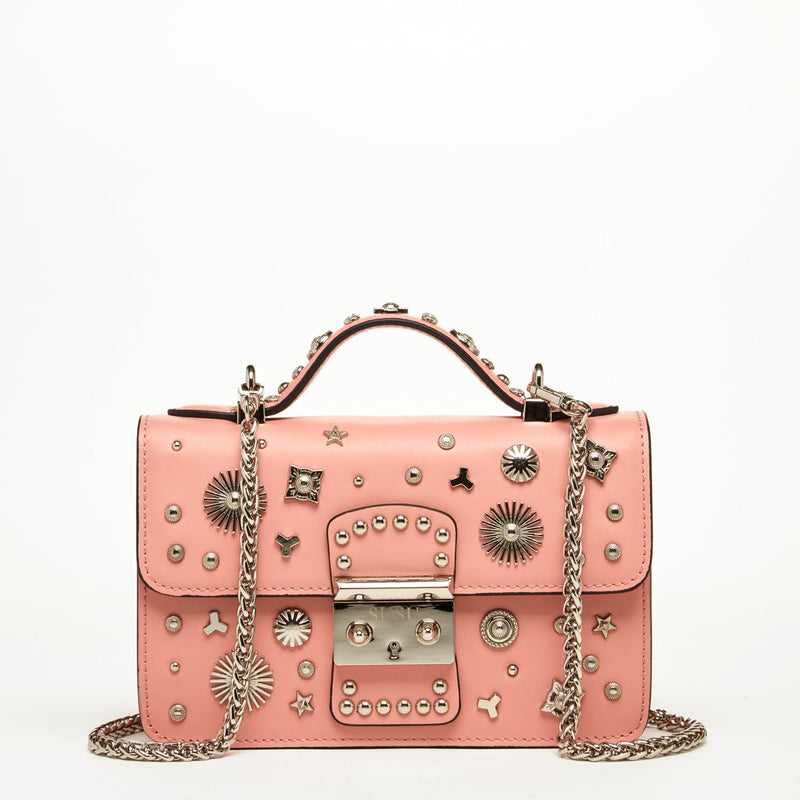 The Hollywood Leather Crossbody Bag Pale Pink