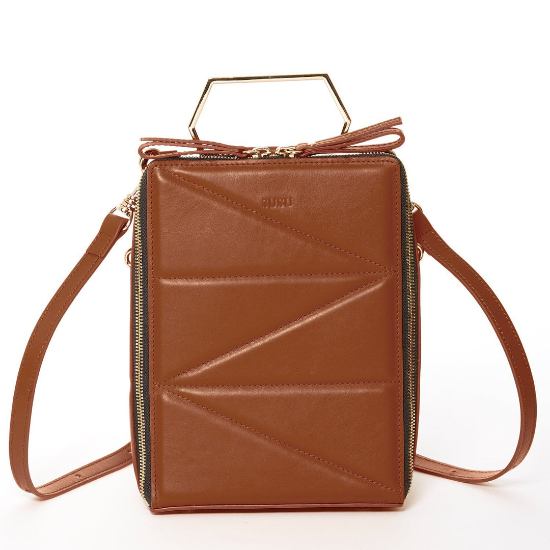 Heidi Brown Leather Backpack Purse