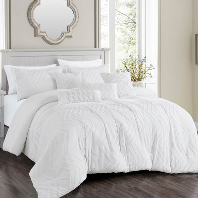 Kuron 7pc Comforter set white