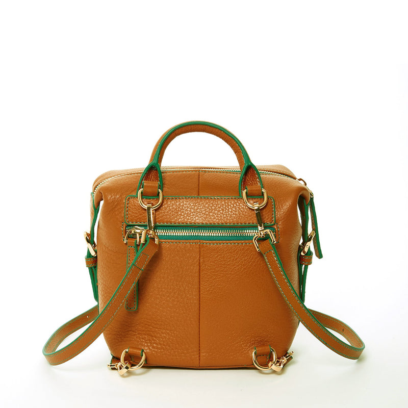 Ashley Small Brown Leather Backpack