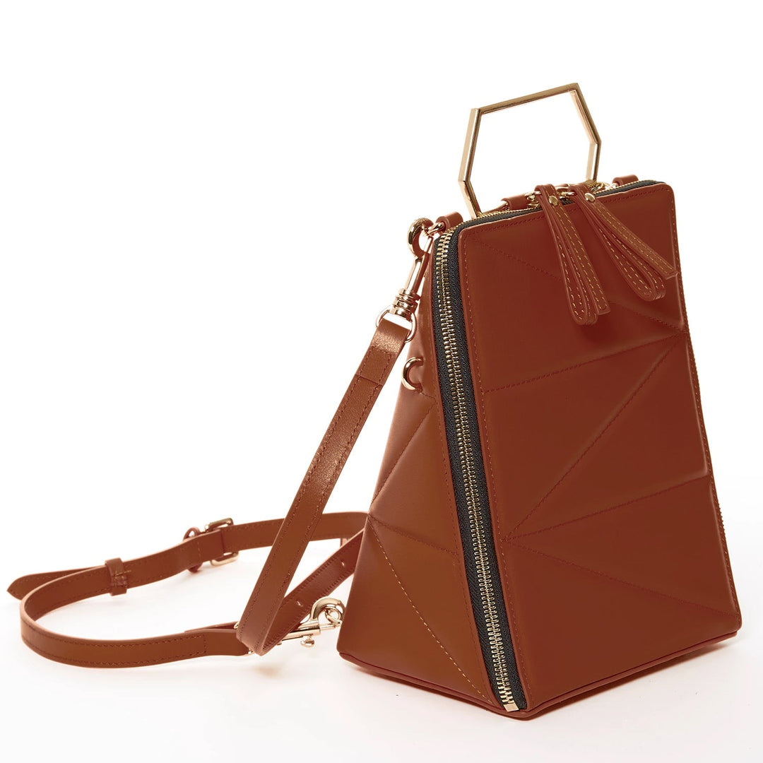 Heidi Brown Leather Backpack Purse