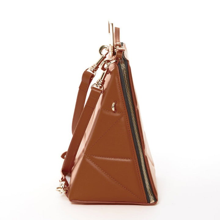 Heidi Brown Leather Backpack Purse